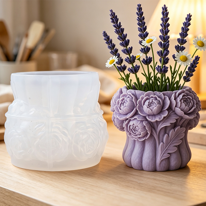 Florist Supply Vases - 3D Rose Flower Vase Silicone Mold
