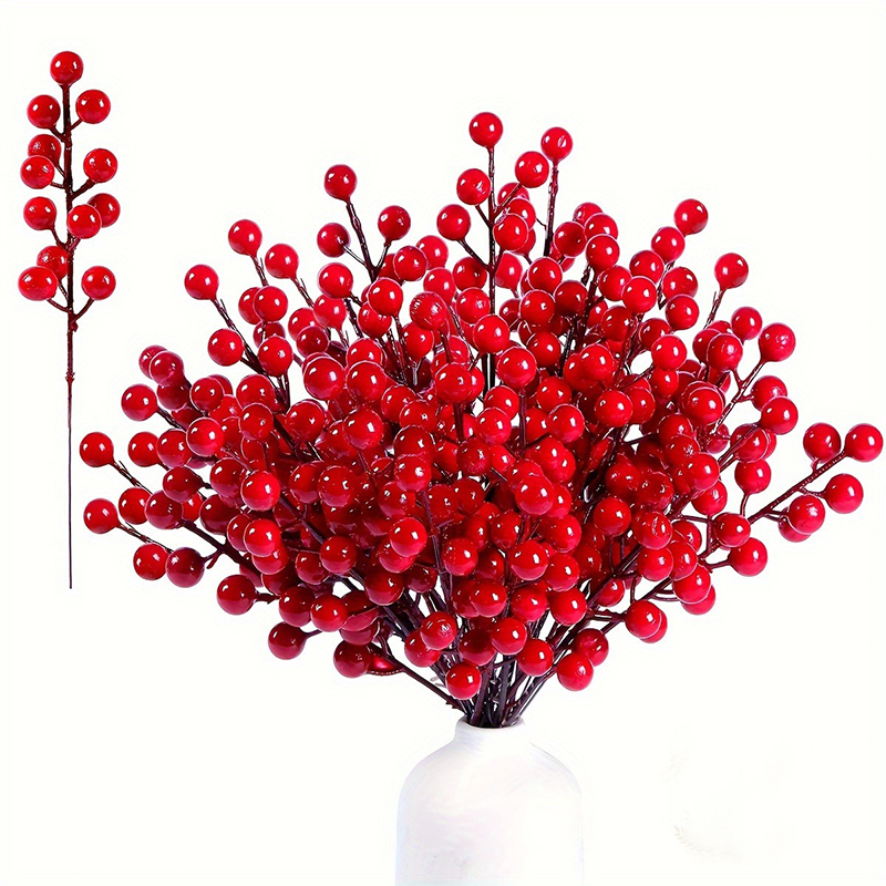 Florist Supply Bulk - 5/10/20Pcs Artificial Red Berry Picks Christmas