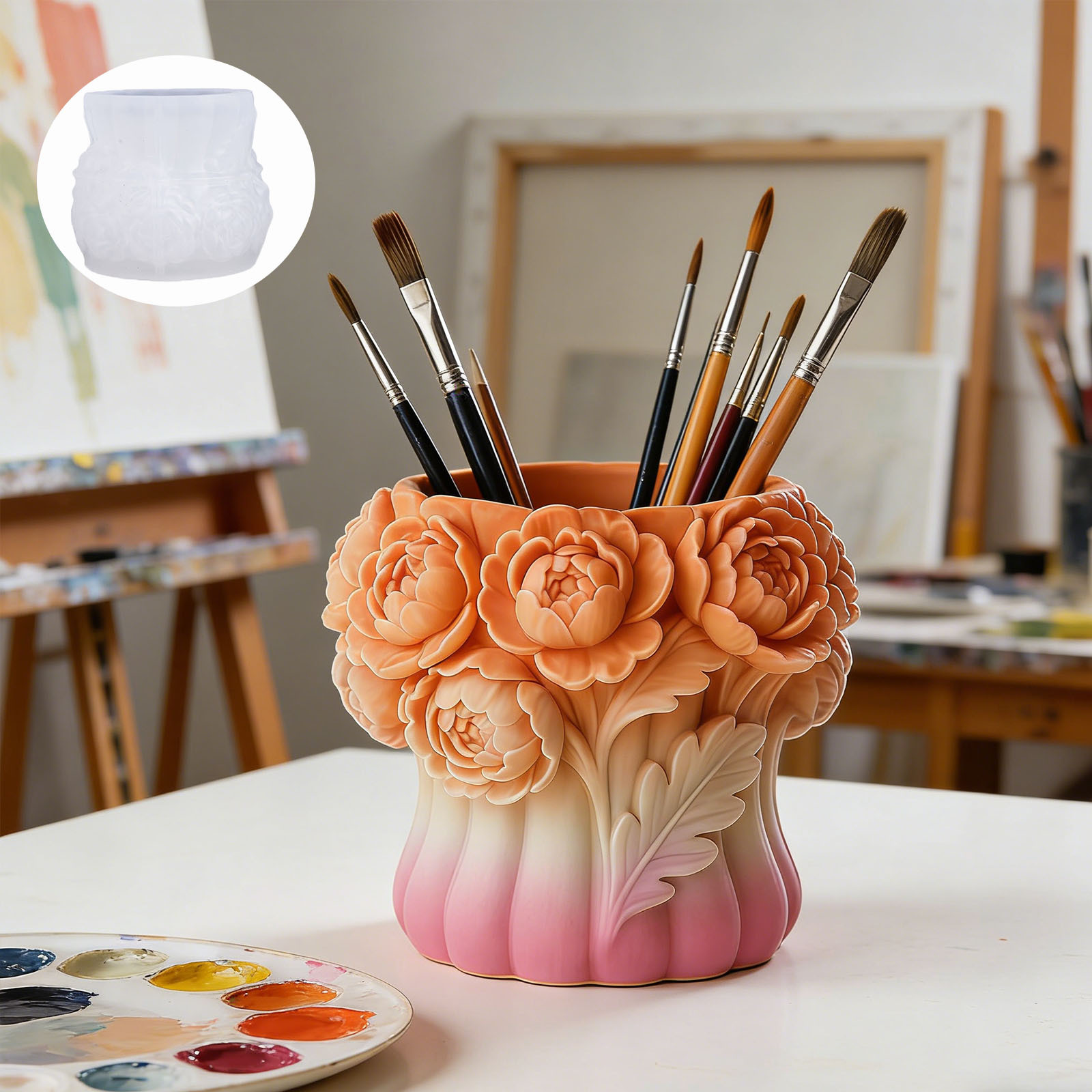 3D Rose Flower Vase Silicone M - Florist Supply Vases 评论和价格