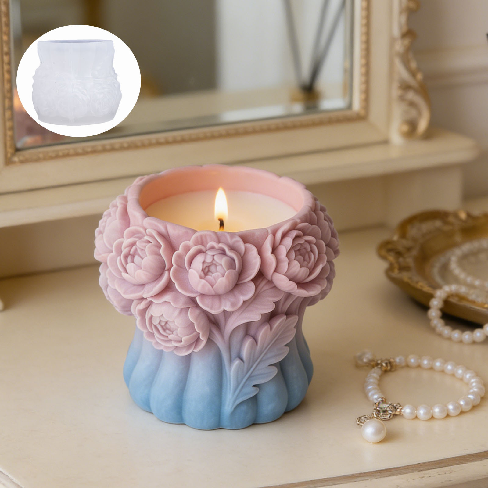 3D Rose Flower Vase Silicone M - Florist Supply Vases 评论和价格