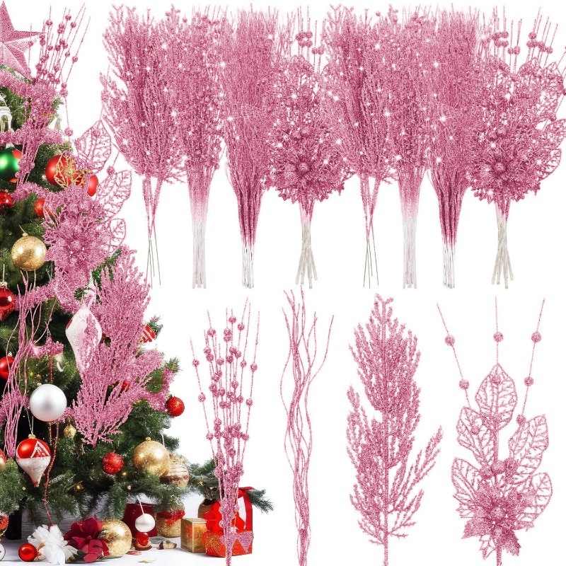 12Pcs Pink Christmas Tree Deco - Florist Supply Bulk 评论和价格