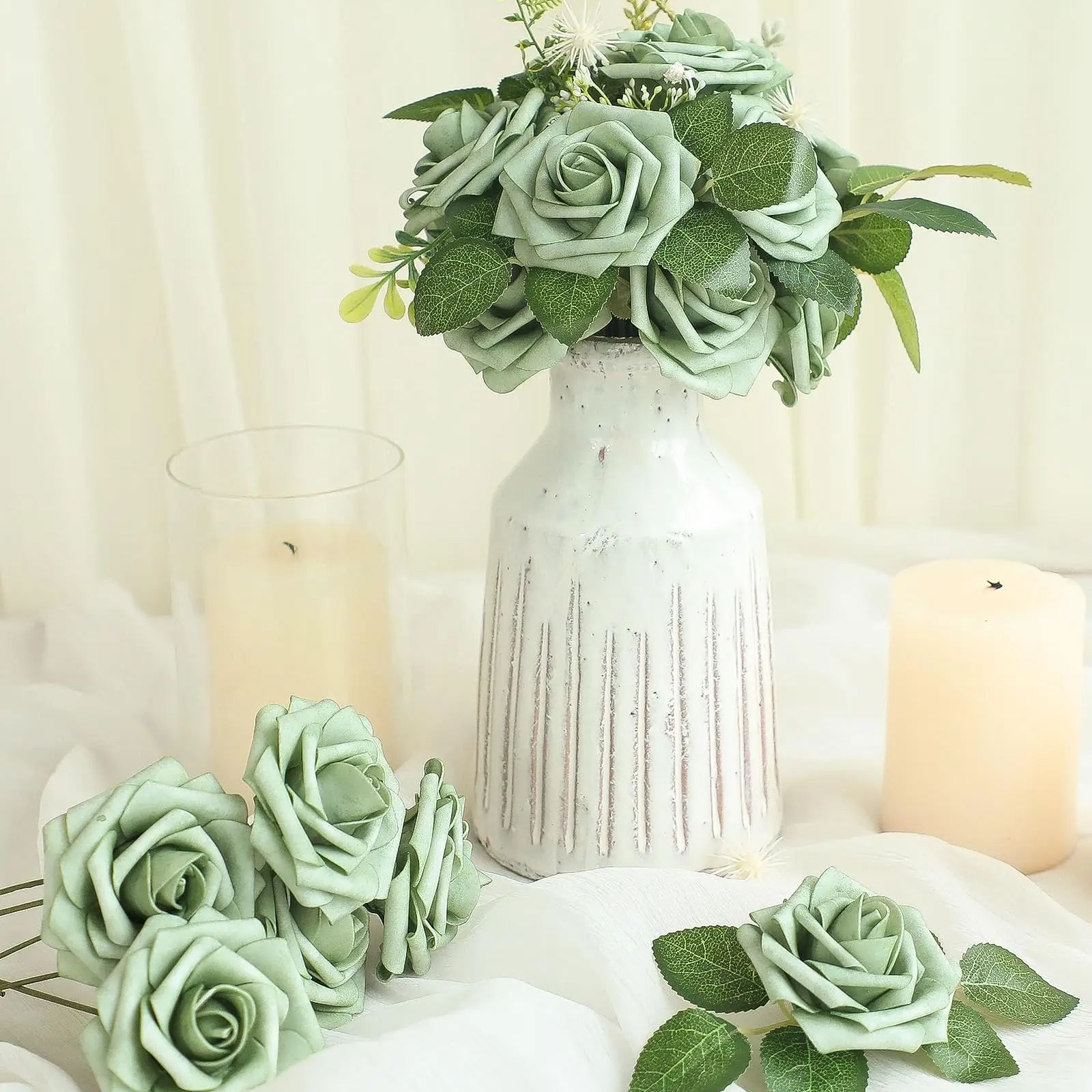 Artificial Flowers 25pcs Real  - Florist Supply Bulk 评论和价格