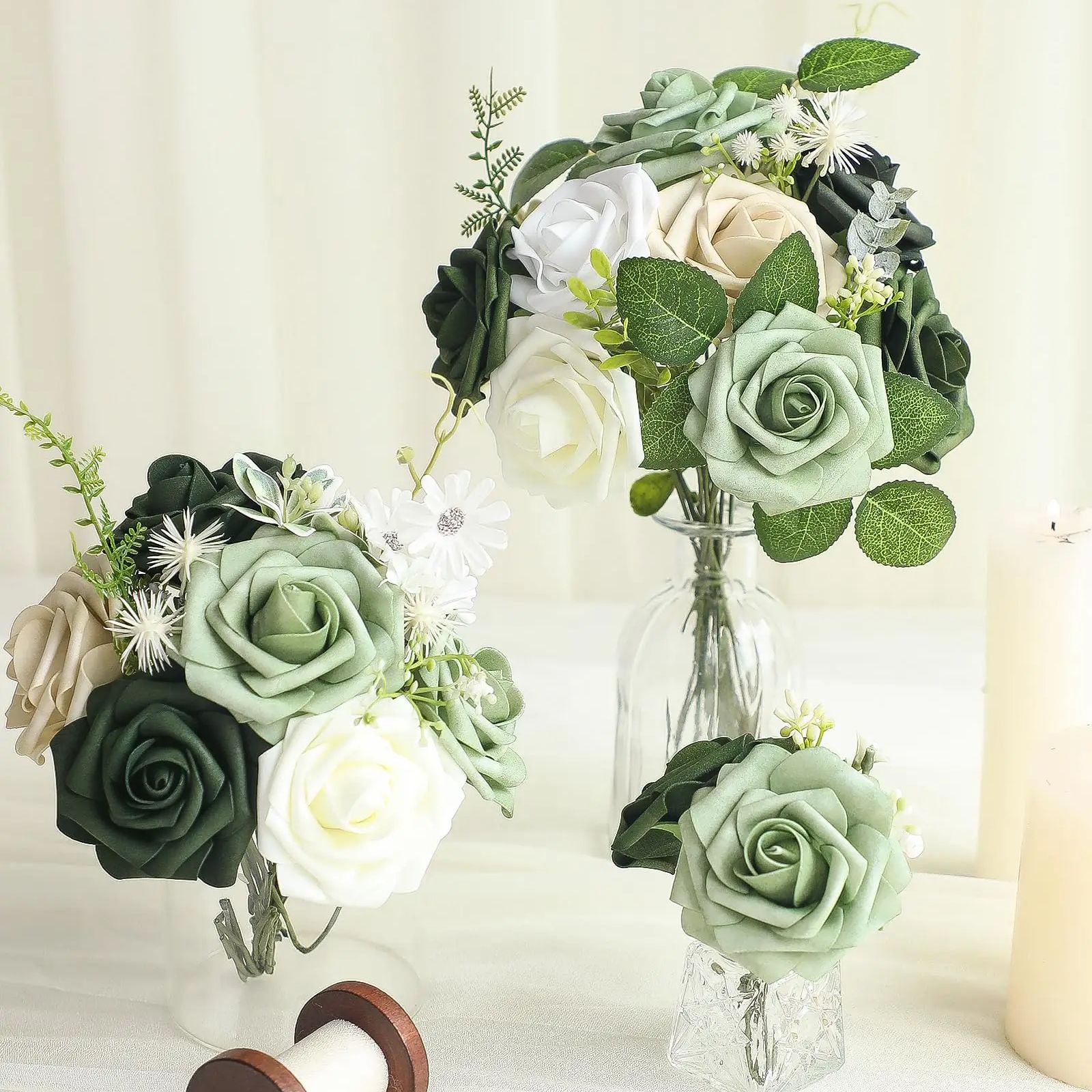 Artificial Flowers 25pcs Real  - Florist Supply Bulk 评论和价格