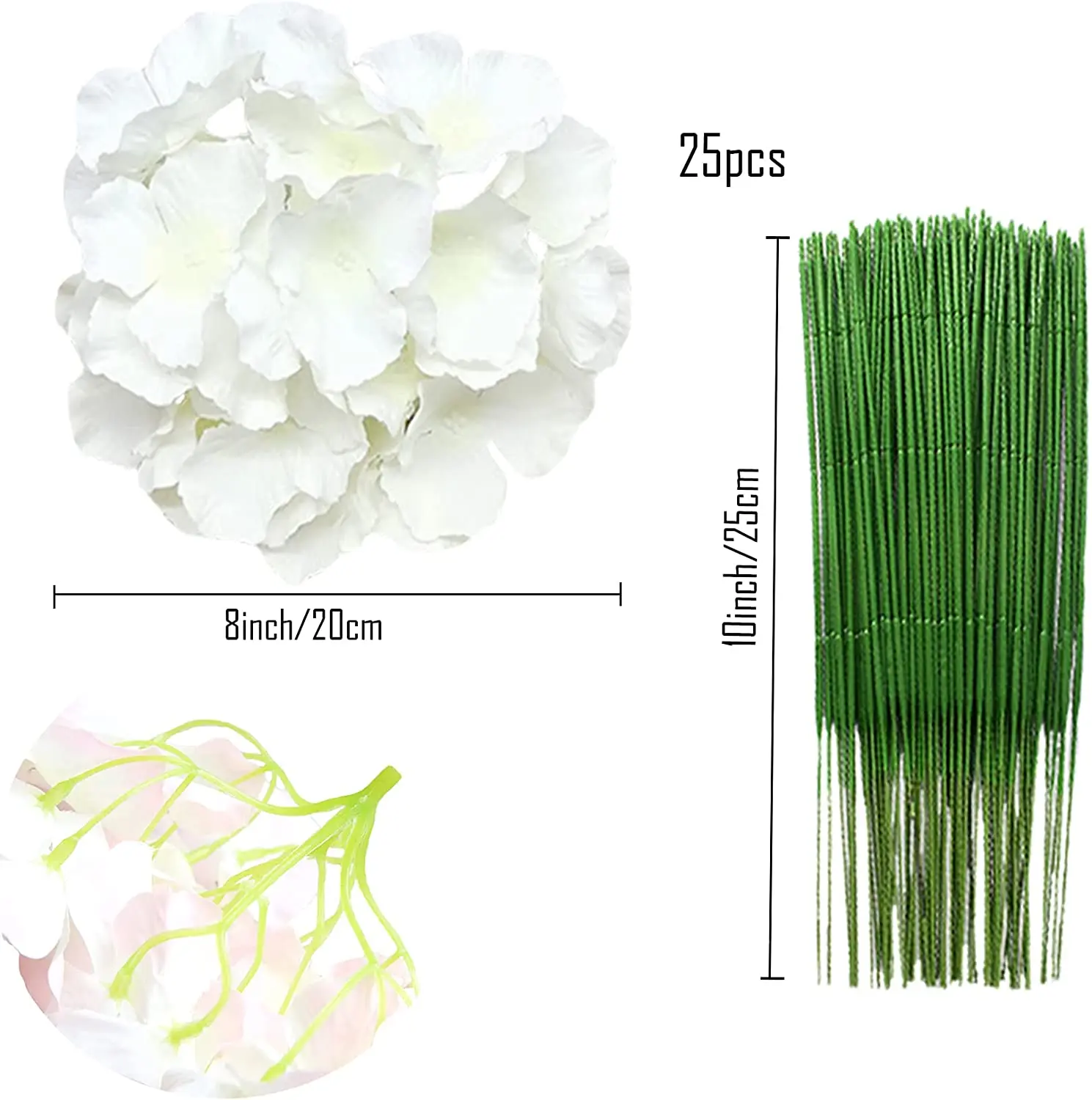 8 Inch Big Silk Hydrangea Head - Florist Supply Bulk 评论和价格