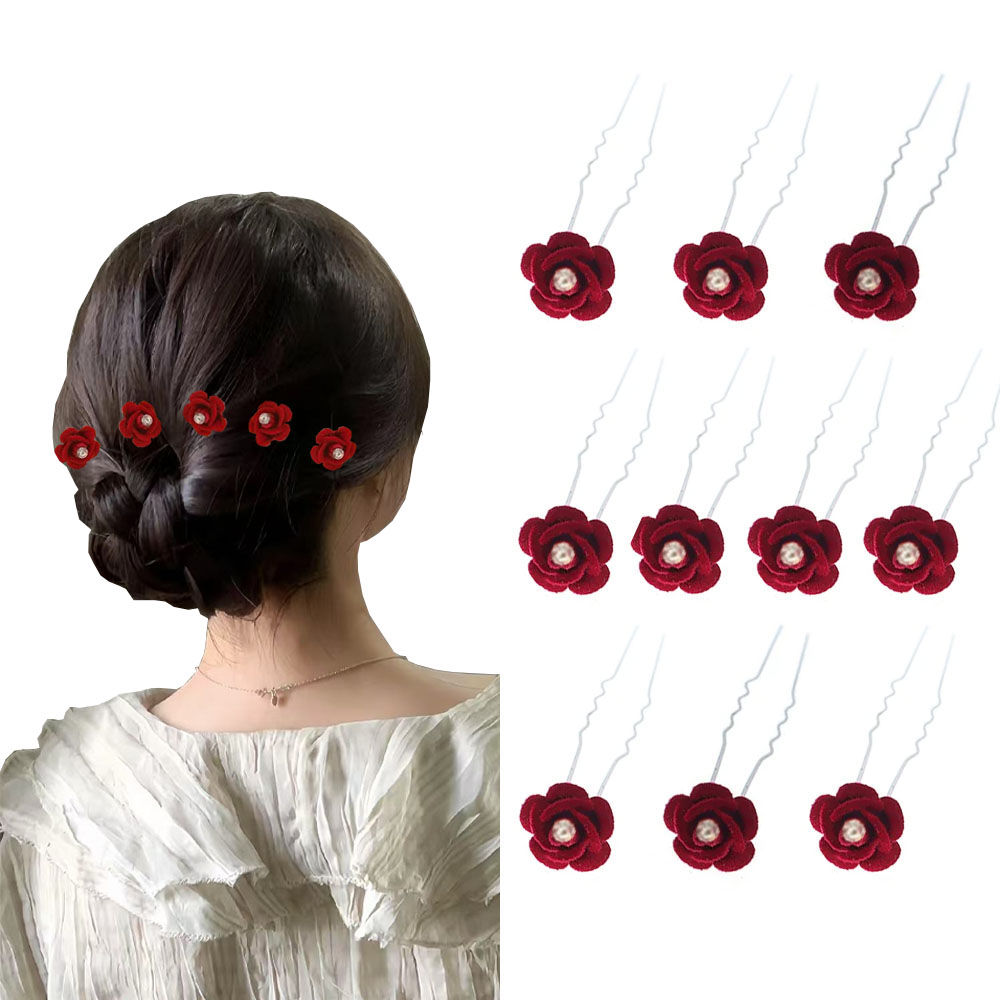 10Pcs Rose Hair Accessories We - Supply Florist 评论和价格