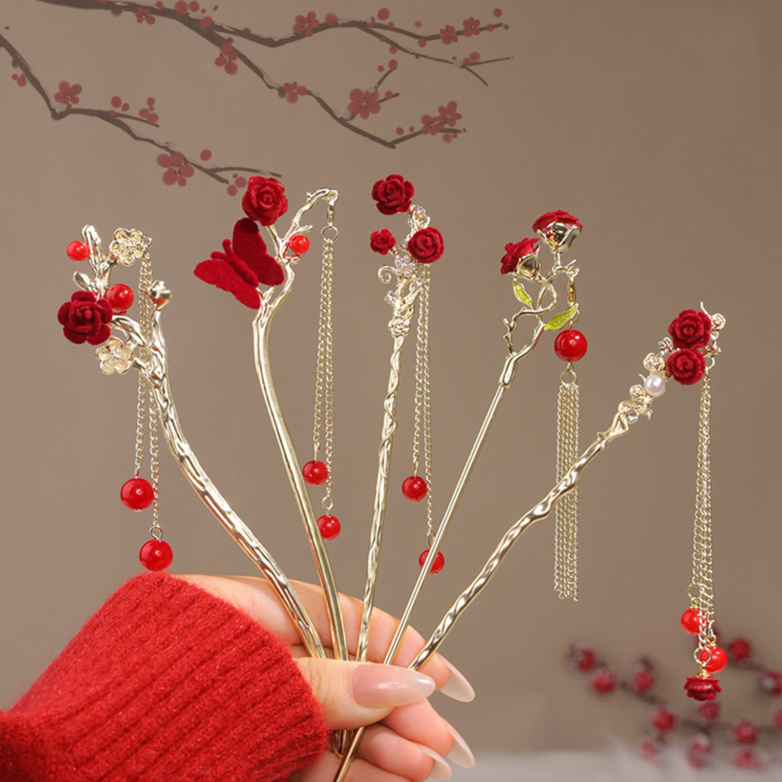 Chinese Style Rose Flower Hair - Supply Florist 评论和价格