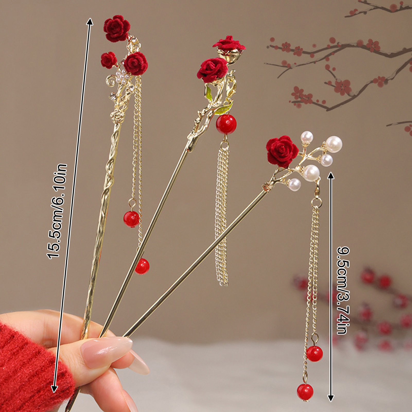 Chinese Style Rose Flower Hair - Supply Florist 评论和价格