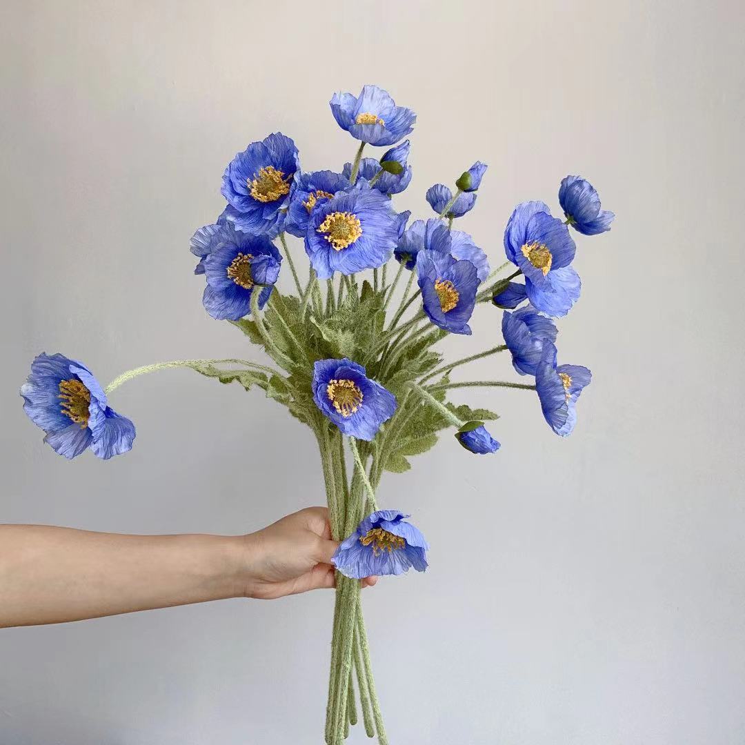 Fake Poppy Silk Flowers Long S - Florist Supply Bulk 评论和价格