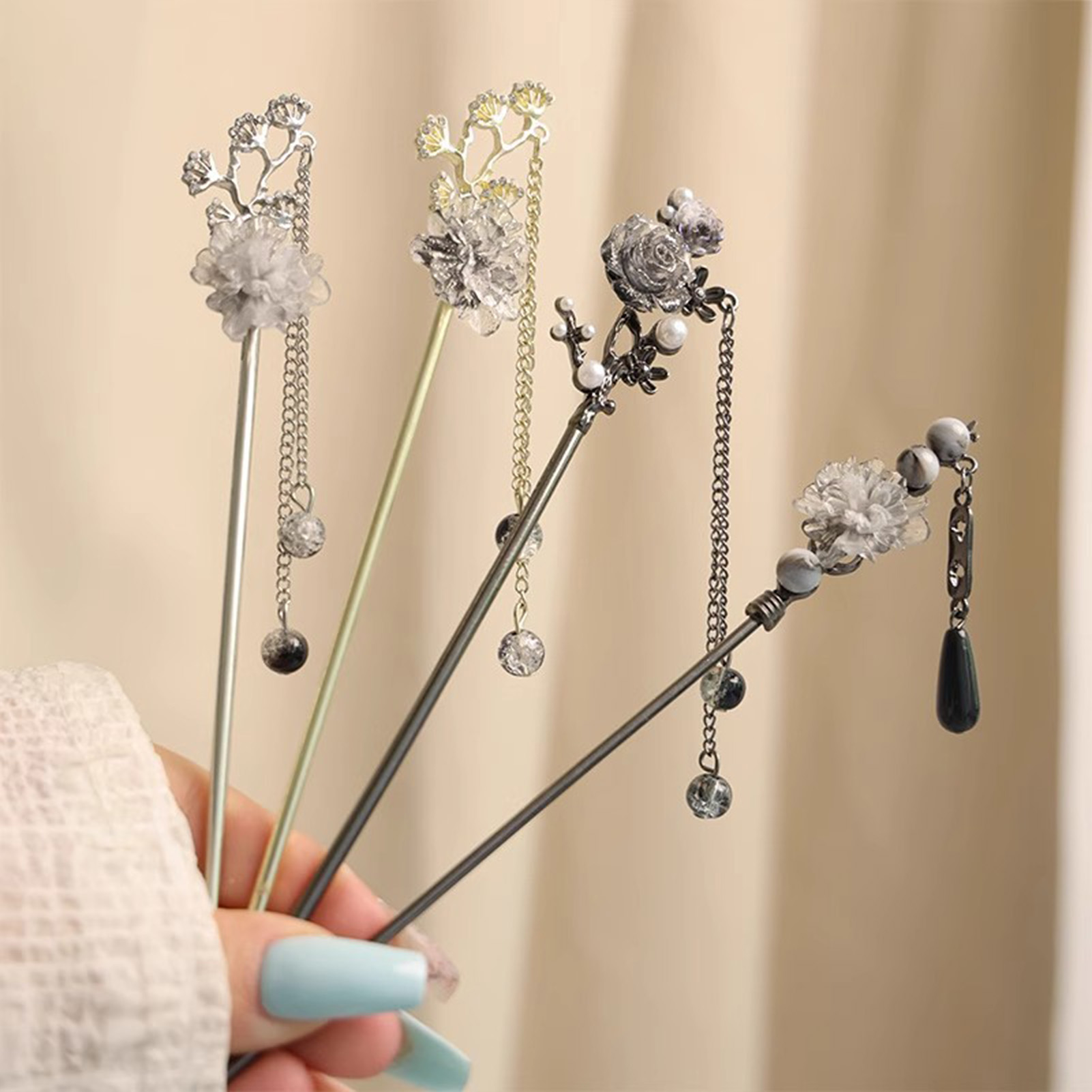 Elegant Flower Hair Sticks For - Supply Florist 评论和价格