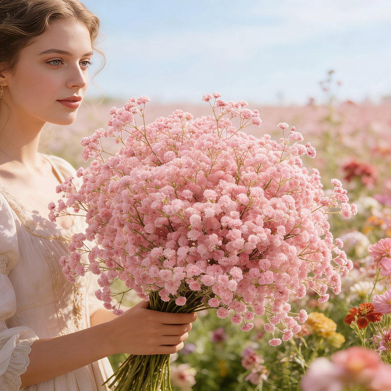 130-Stem Pink Gypsophila Artif - Florist Supply Bulk 评论和价格
