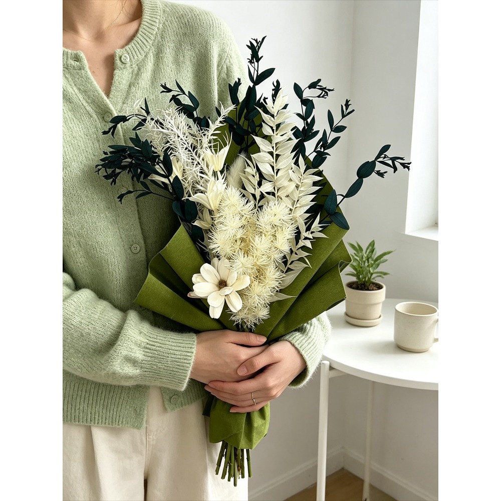 Preserved Dried Flower Bouquet - Eucalyptus Preserved 评论和价格